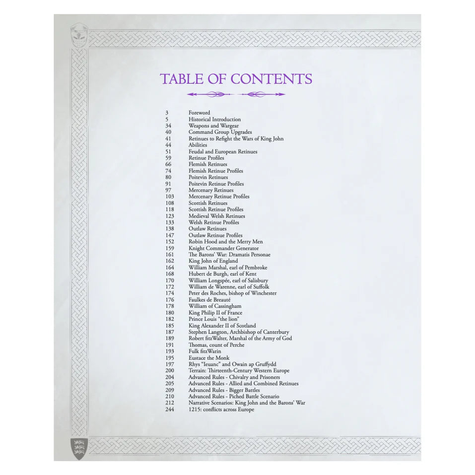 Wargames Atlantic King John: Barons' War Hardcover Sourcebook