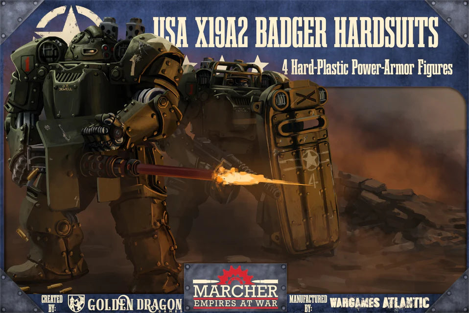 Wargames Atlantic Marcher: X19A2 Badger Hardsuits