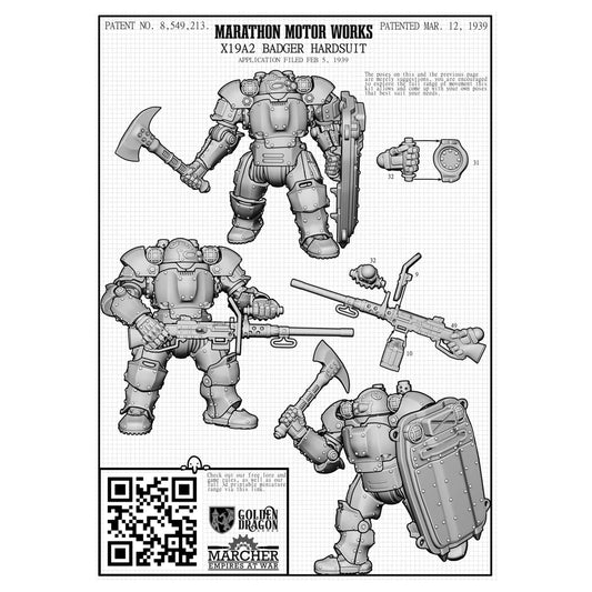 Wargames Atlantic Marcher: X19A2 Badger Hardsuits