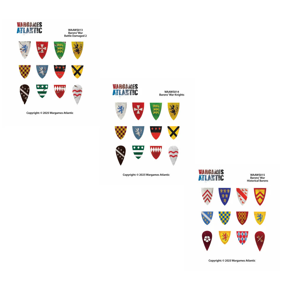 Wargames Atlantic Barons' War Shield Decals (02): Knights 02