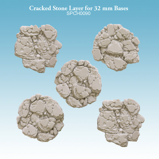 Spellcrow Cracked Stone Layers for 32 mm Bases