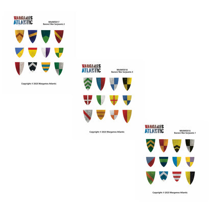 Wargames Atlantic Barons' War Shield Decals (03): Serjeants 01