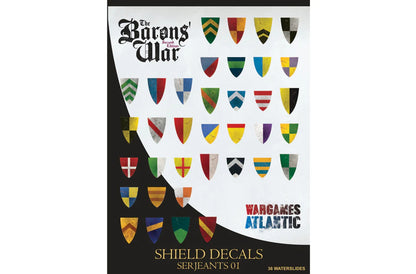 Wargames Atlantic Barons' War Shield Decals (03): Serjeants 01